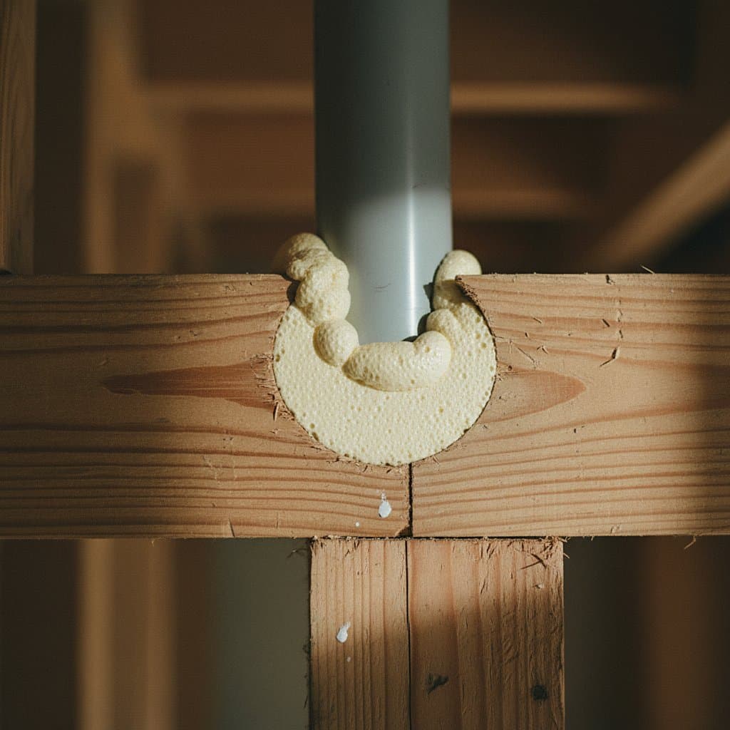 Close-up of sealed gap detail