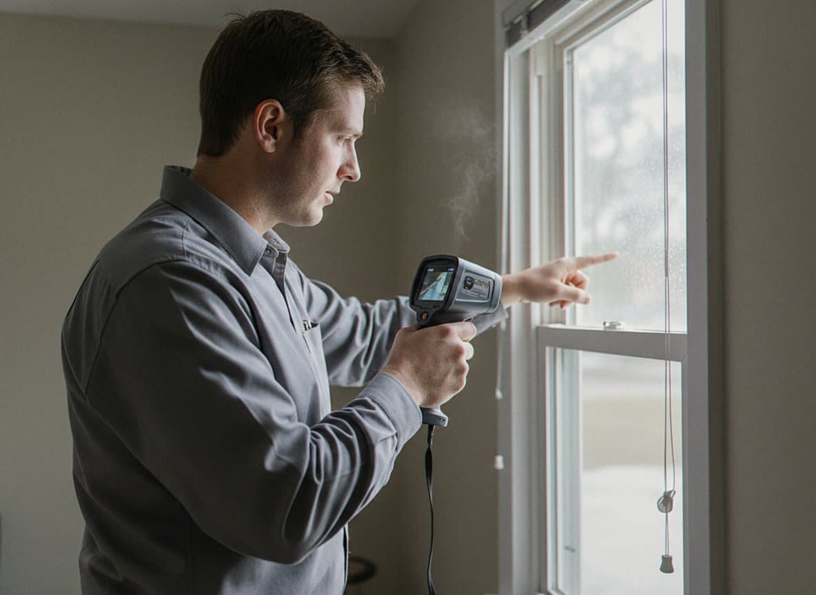 Thermal imaging showing air leaks