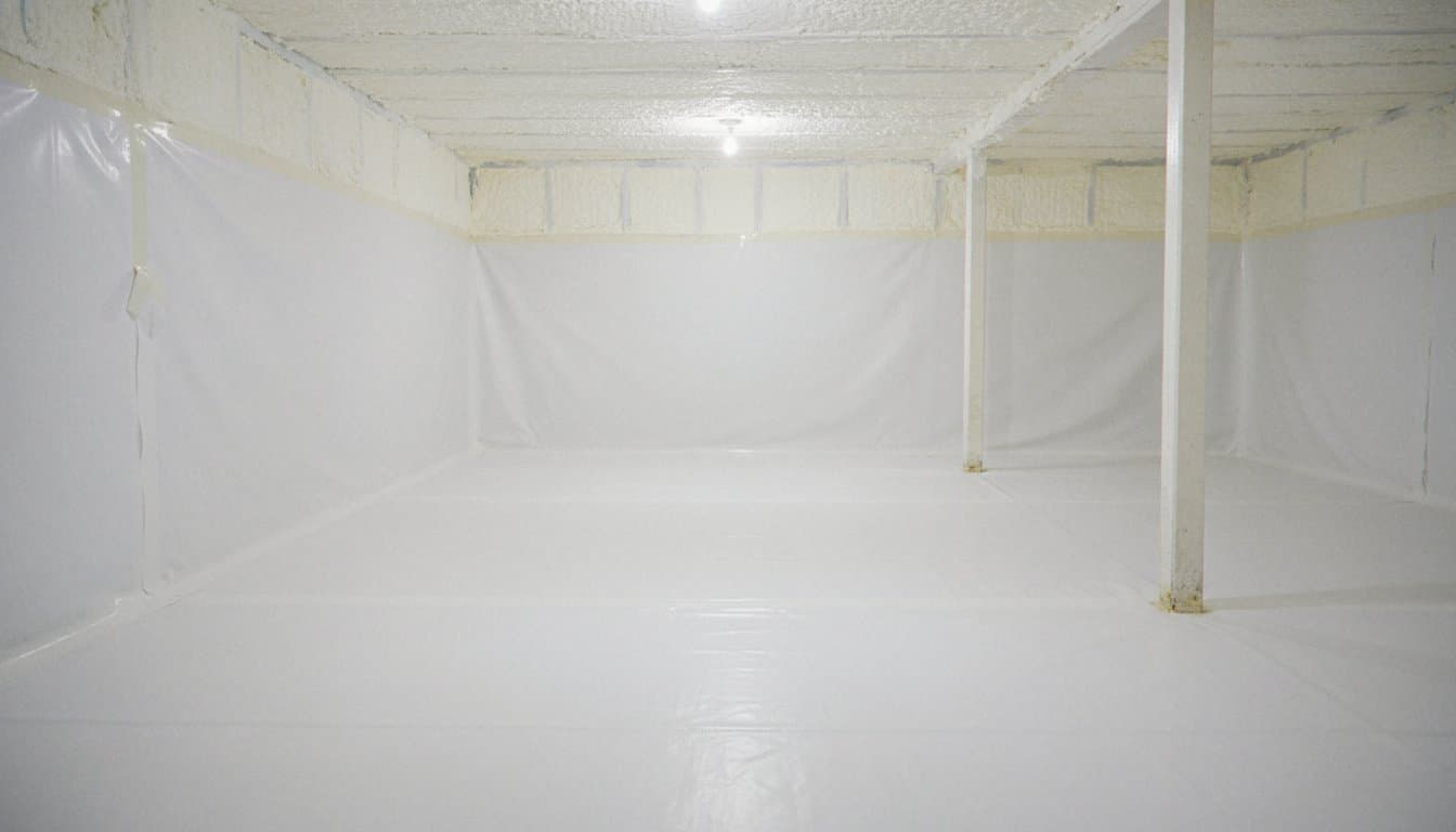 Finished encapsulated crawl space