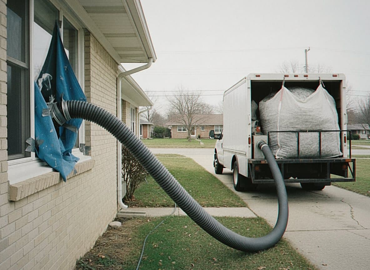 Vacuum truck removing old material