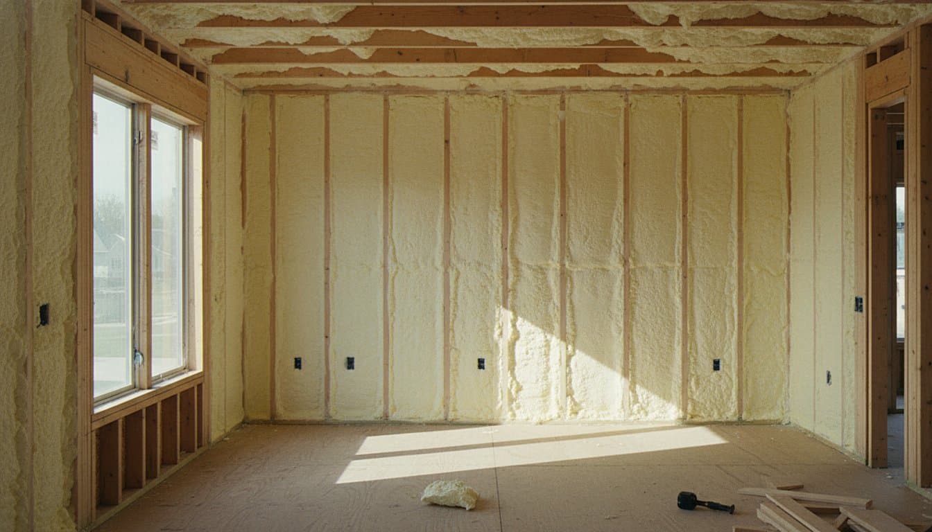 Completed new construction insulation