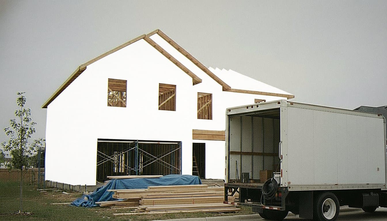 Exterior view of insulated frame