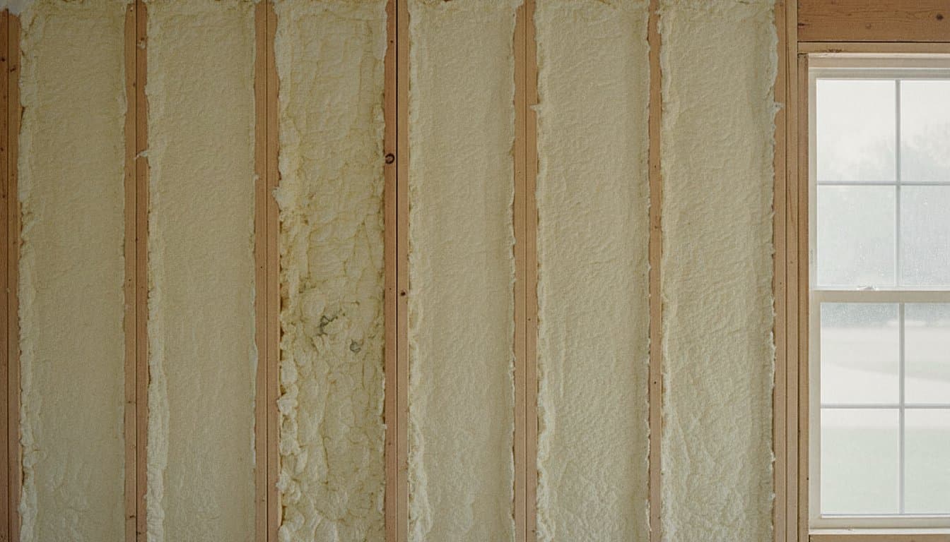 Finished wall insulation installation